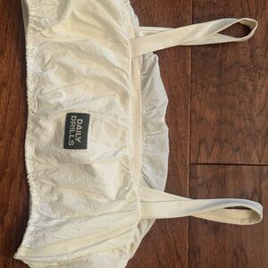 Daily Drills Cream Crop Top with Logo Patch